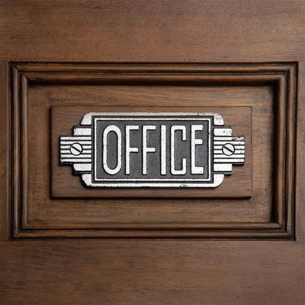 Design Toscano Streamlined Art Deco Cast Iron Office Door Sign SP3196